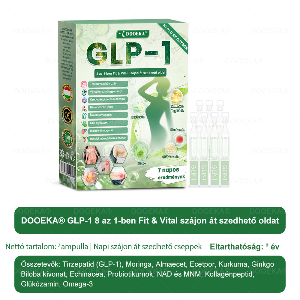 🛍️🛍️DOOEKA® GLP-1 8 az 1-ben Fit & Vital Szájon át szedhető oldat – ⏰Napi egyszer, 7 nap alatt látható változás / Elhízás, szív- és érrendszeri egészség, cukorbetegség, alvási apnoe, bélrendszer egészsége, ízületi problémák és még sok más esetén