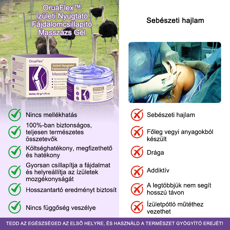 💜OruaFlex™ Kurkuma & Emu Olaj Ízületi Fájdalomcsillapító Masszázs Gél👨‍⚕️Az Ortopédiai Társaság (MOT) által jóváhagyva