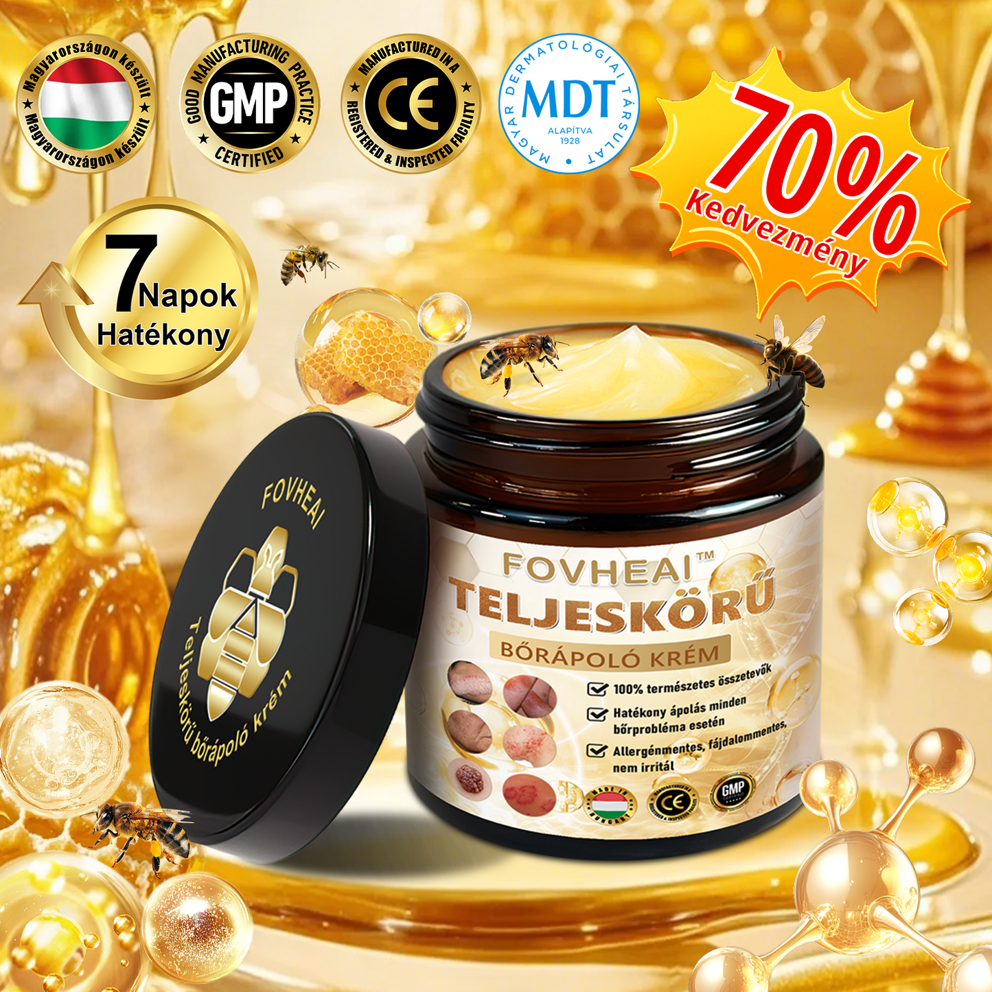💎🌟💎FOVHEAl™ Méhméreg Teljeskörű Bőrápoló Krém - Bőrgyógyászok ajánlják - Minden életkor számára alkalmas