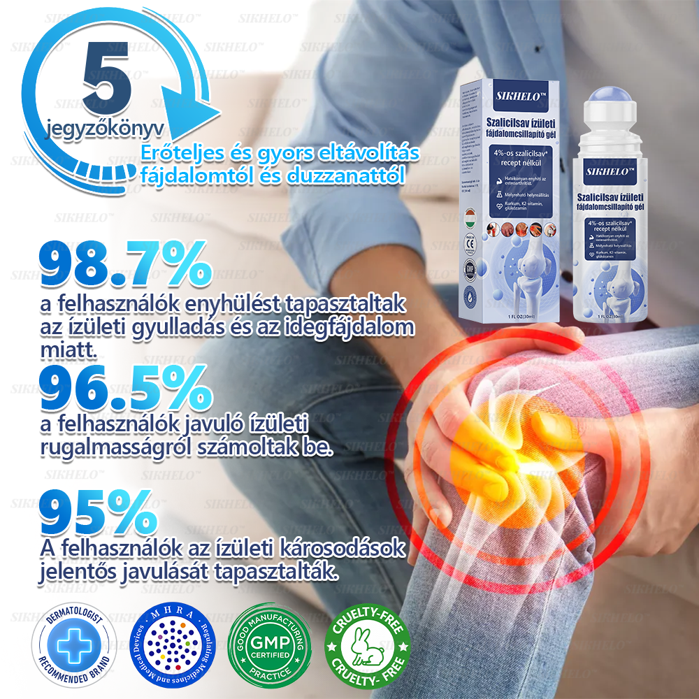 💠💧💠SIKHELO™ Szalicilsav ízületi fájdalomcsillapító gél -Az EFORT és az OGYÉI általi jóváhagyással - Minden korosztály számára alkalmas
